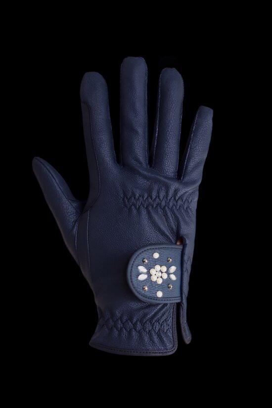 Reithandschuh Flower Silver