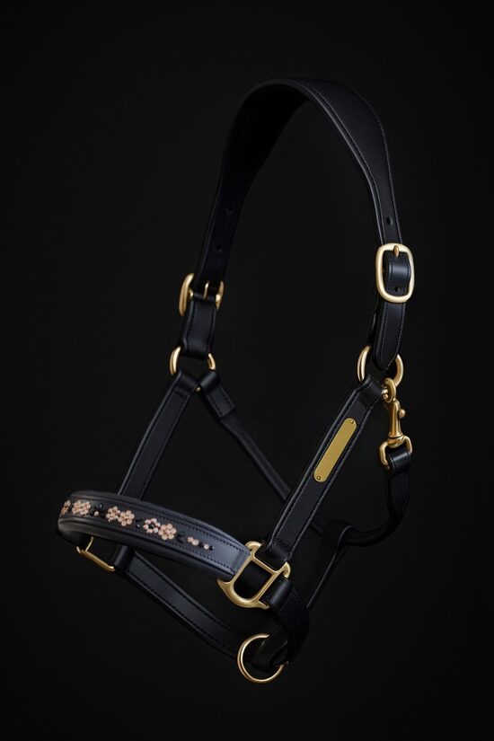 Lederhalfter Flower Rosegold